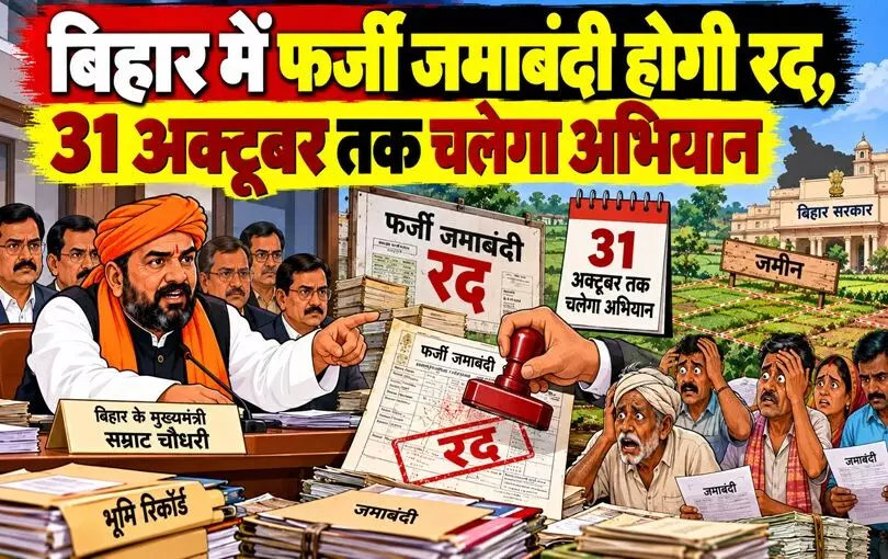 बिहार में फर्जी जमाबंदी होगी रद, 31 अक्टूबर तक चलेगा अभियान बिहार में फर्जी जमाबंदी होगी रद, 31 अक्टूबर तक चलेगा अभियान